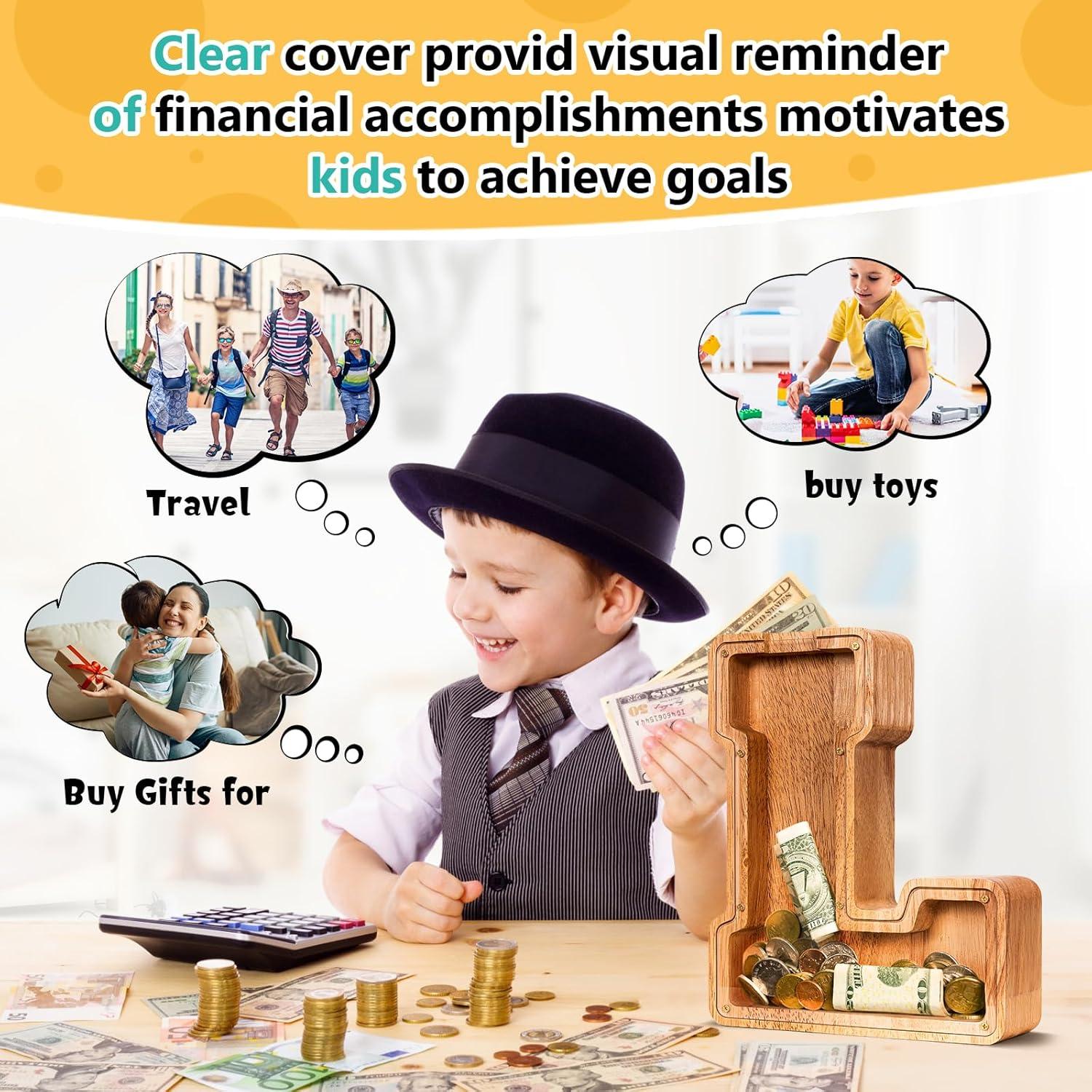 Alcancía de Madera Personalizada ELX 22.86 cm para Niños