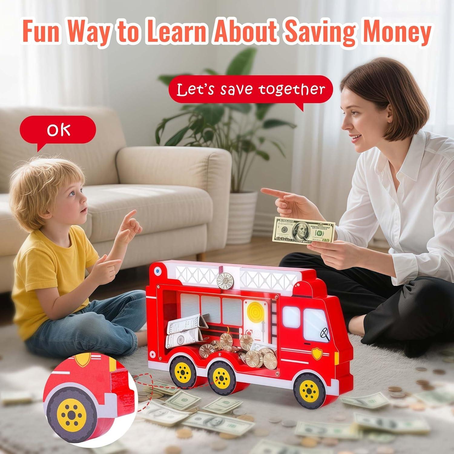 Hucha de Madera Camión de Bomberos Boalord 1.4 kg