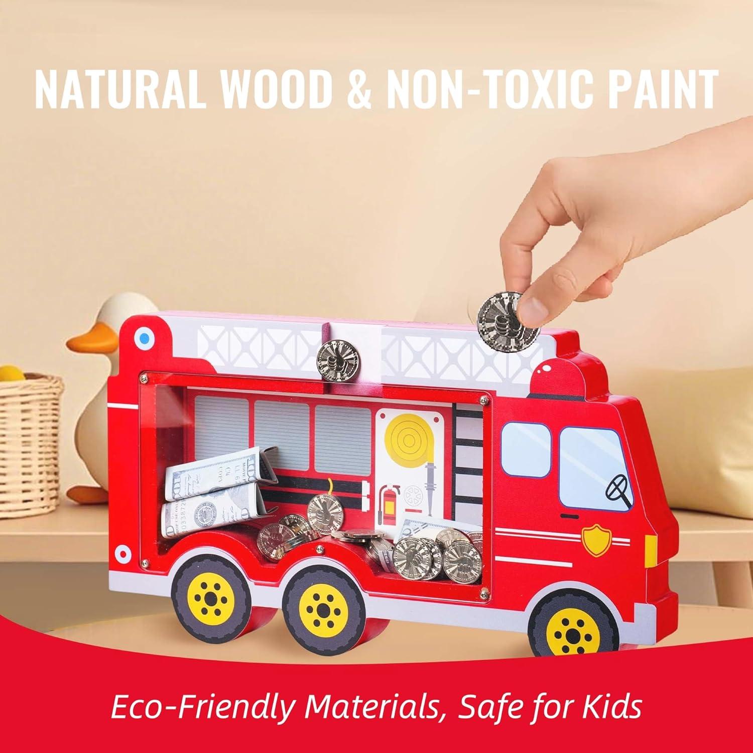 Hucha de Madera Camión de Bomberos Boalord 1.4 kg