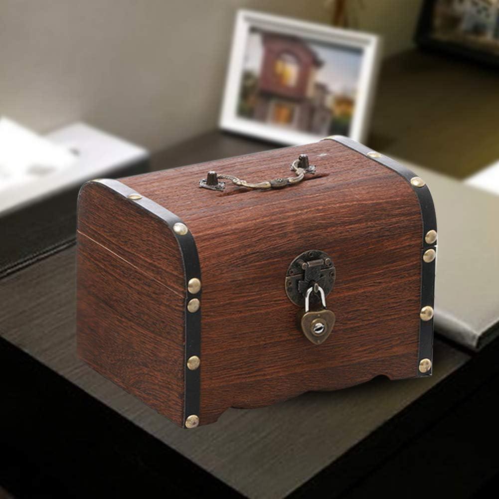 Hucha de Madera Tookie con Cerradura Vintage 14x15x20cm