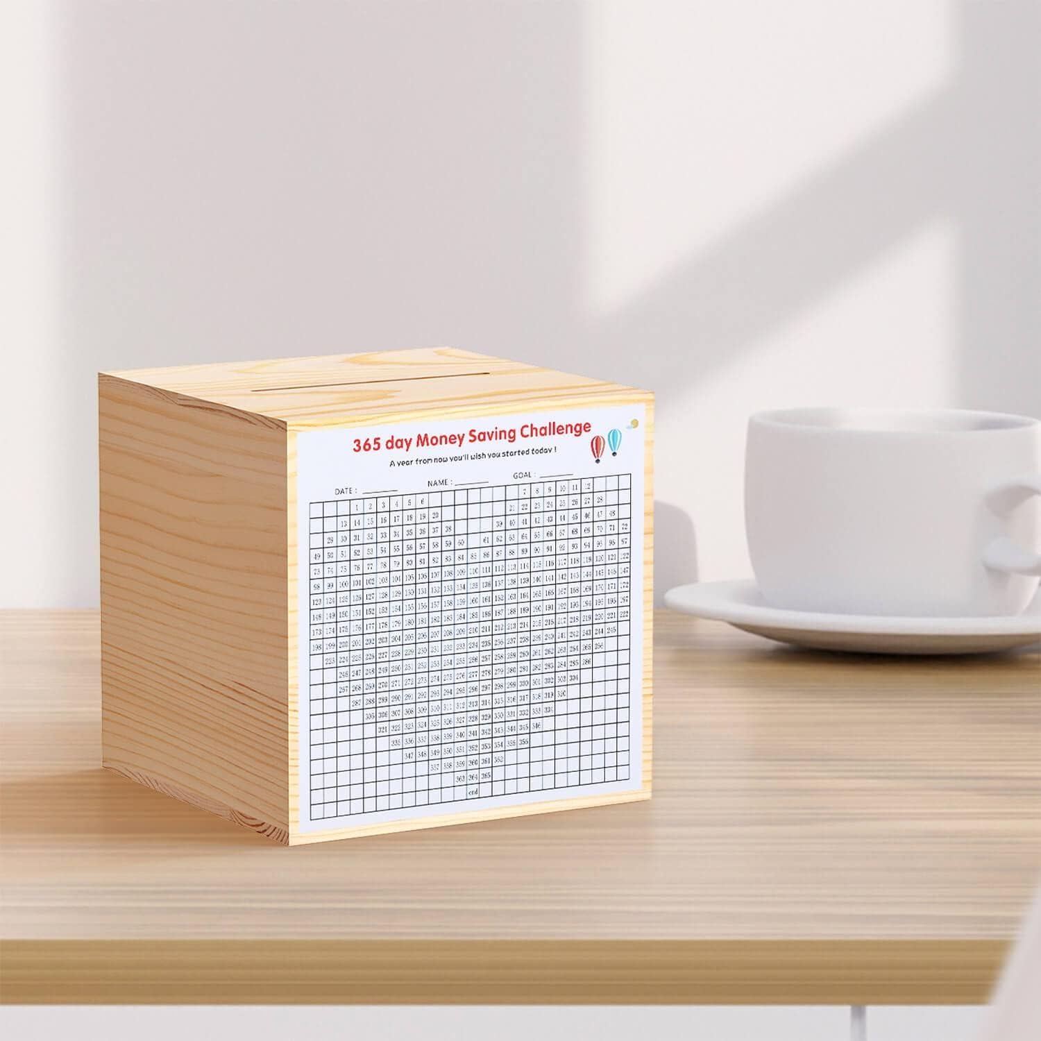 Banco de Ahorro HCHANGEN de Madera Natural 12 cm