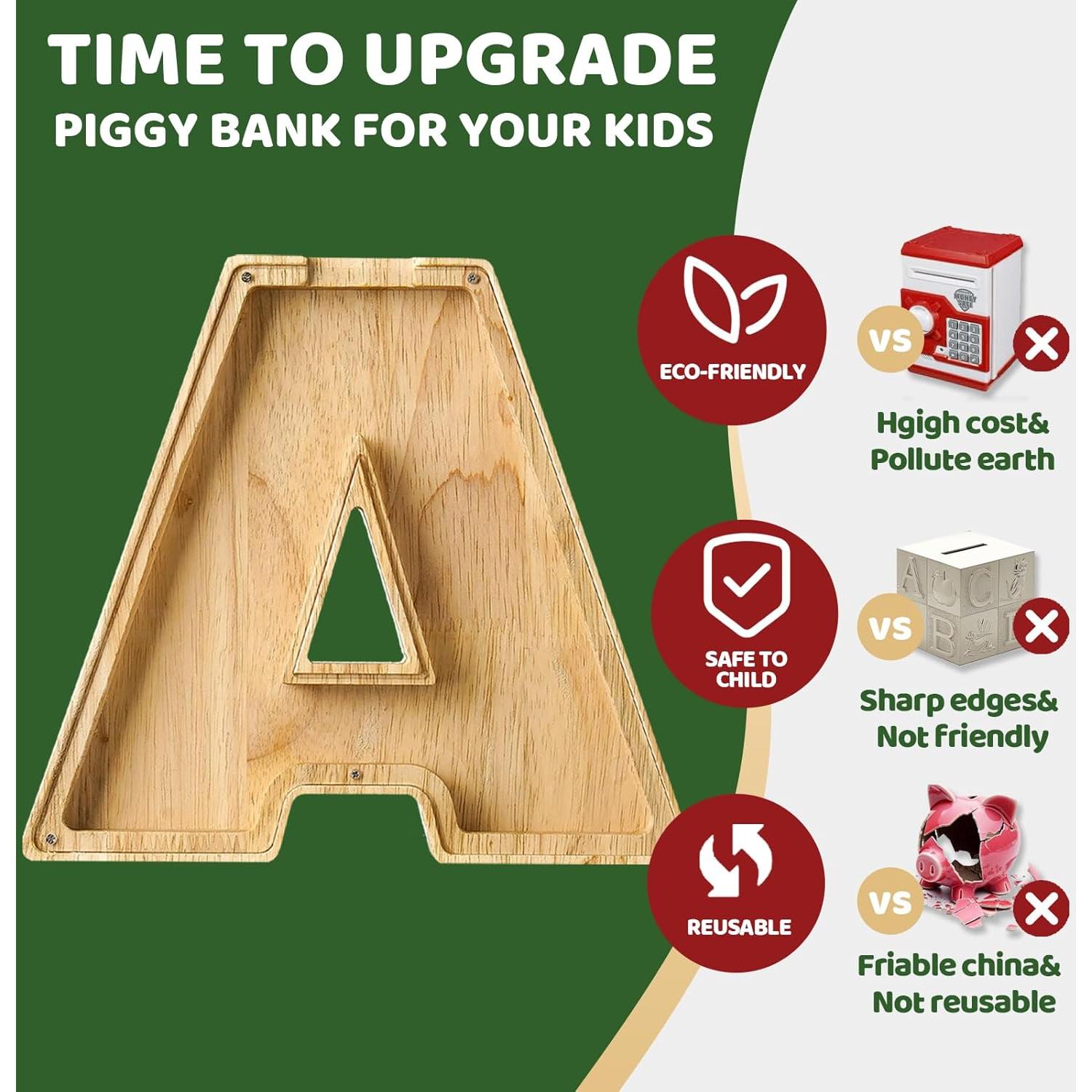 Banca de Cerdo Bemaystar 22.86 cm para Niños con Letras