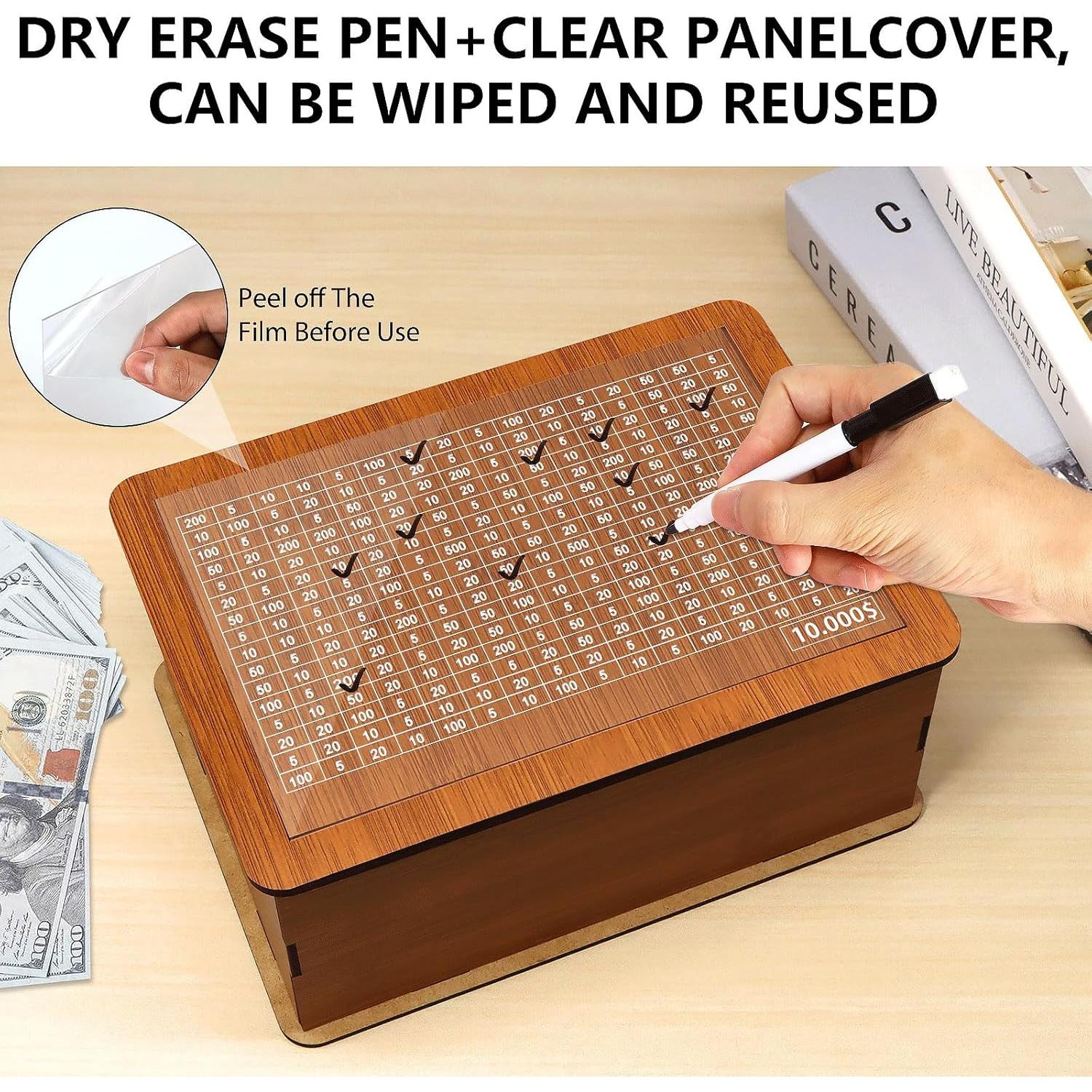 Caja de Ahorro de Madera WenmthG $10,000 - Grande con Contador