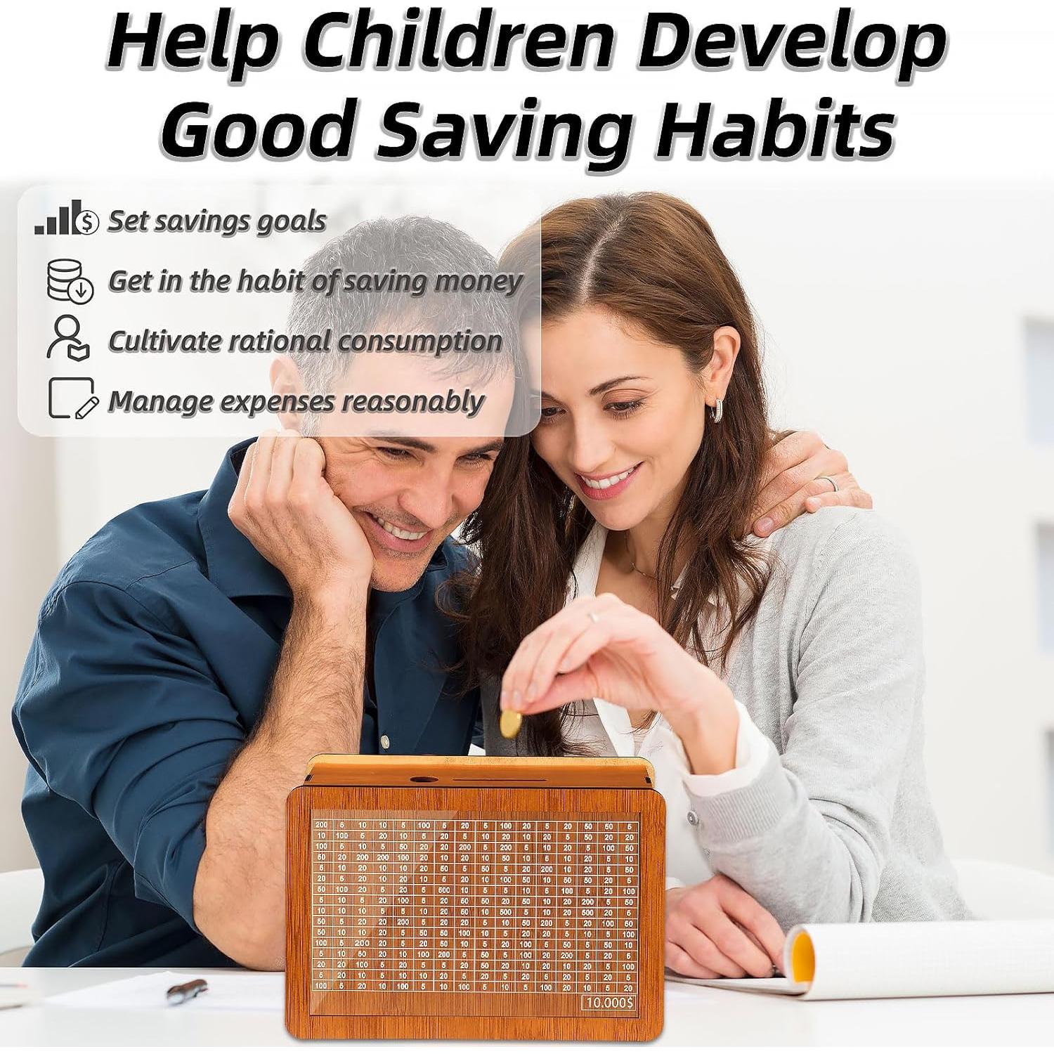 Caja de Ahorro de Madera WenmthG $10,000 - Grande con Contador