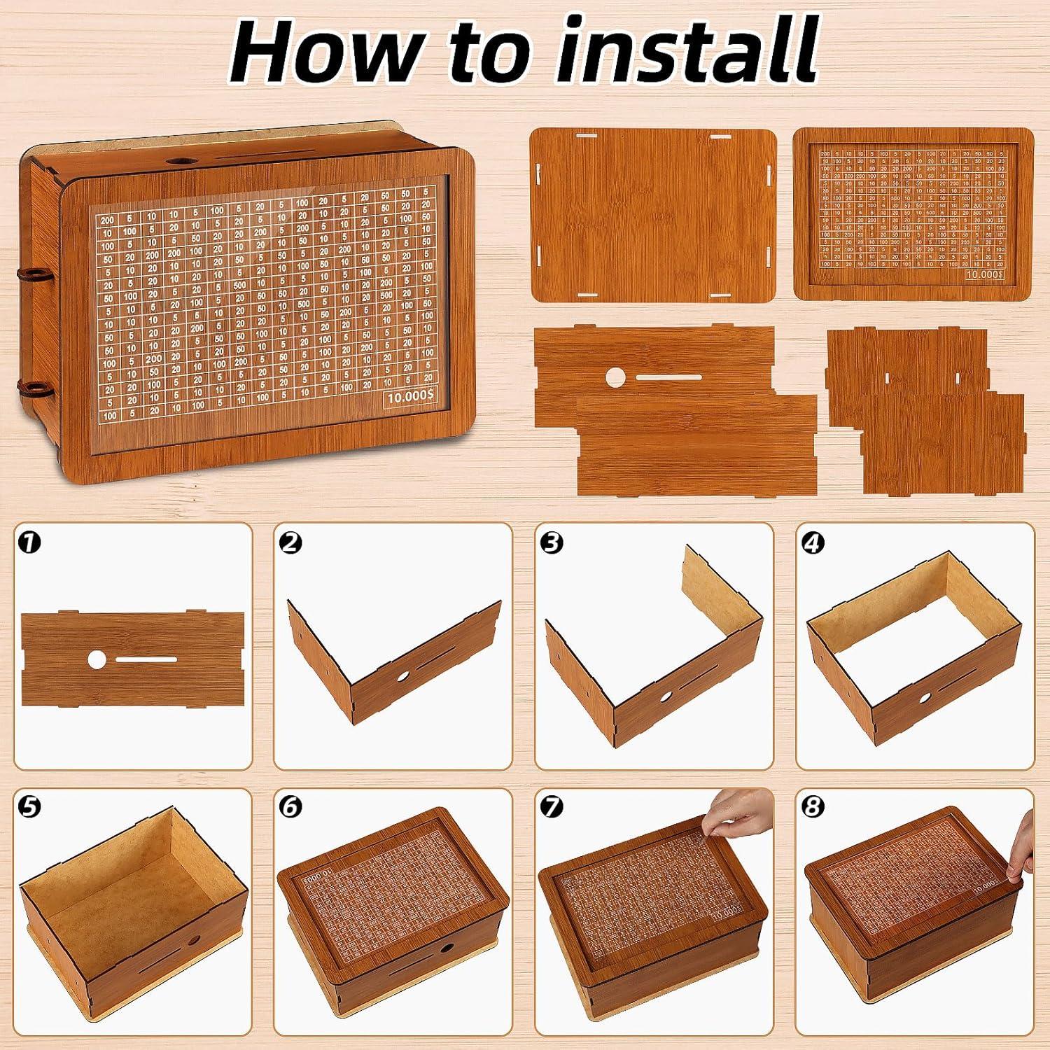 Caja de Ahorro de Madera WenmthG $10,000 - Grande con Contador