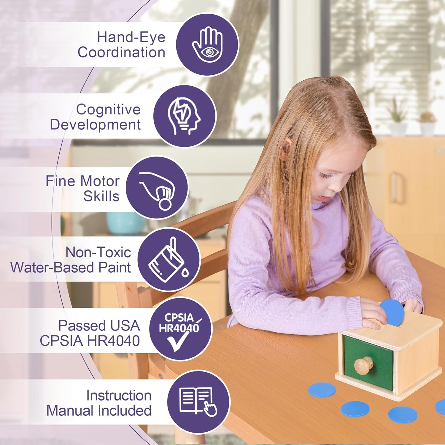 Caja de Monedas de Madera Kinder Park 18+ Meses Clasificador