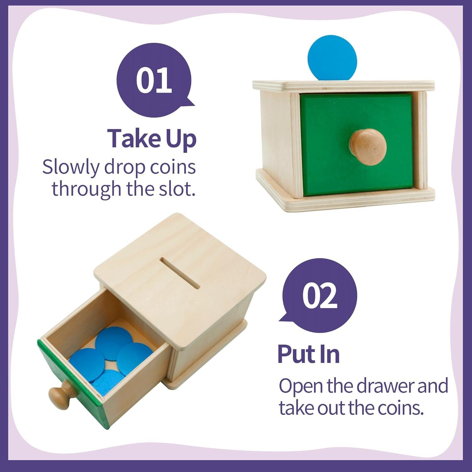 Caja de Monedas de Madera Kinder Park 18+ Meses Clasificador