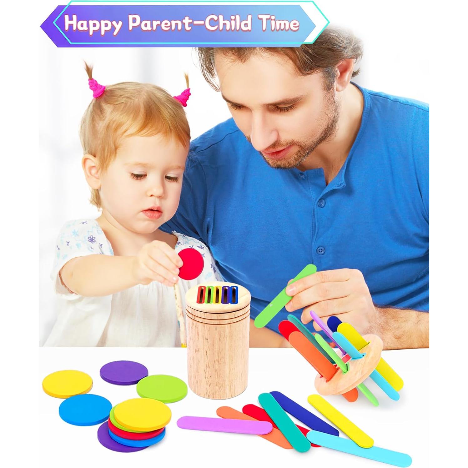 Juguete Montessori de Clasificación de Colores y Formas de Madera