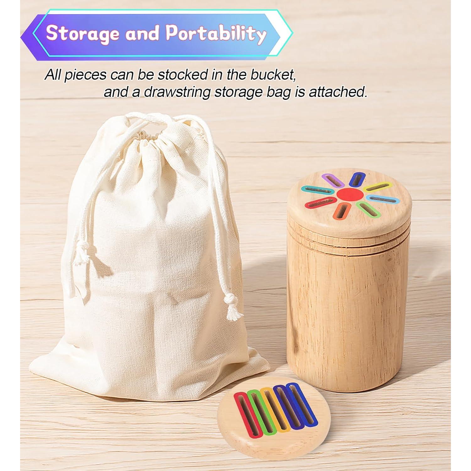 Juguete Montessori de Clasificación de Colores y Formas de Madera