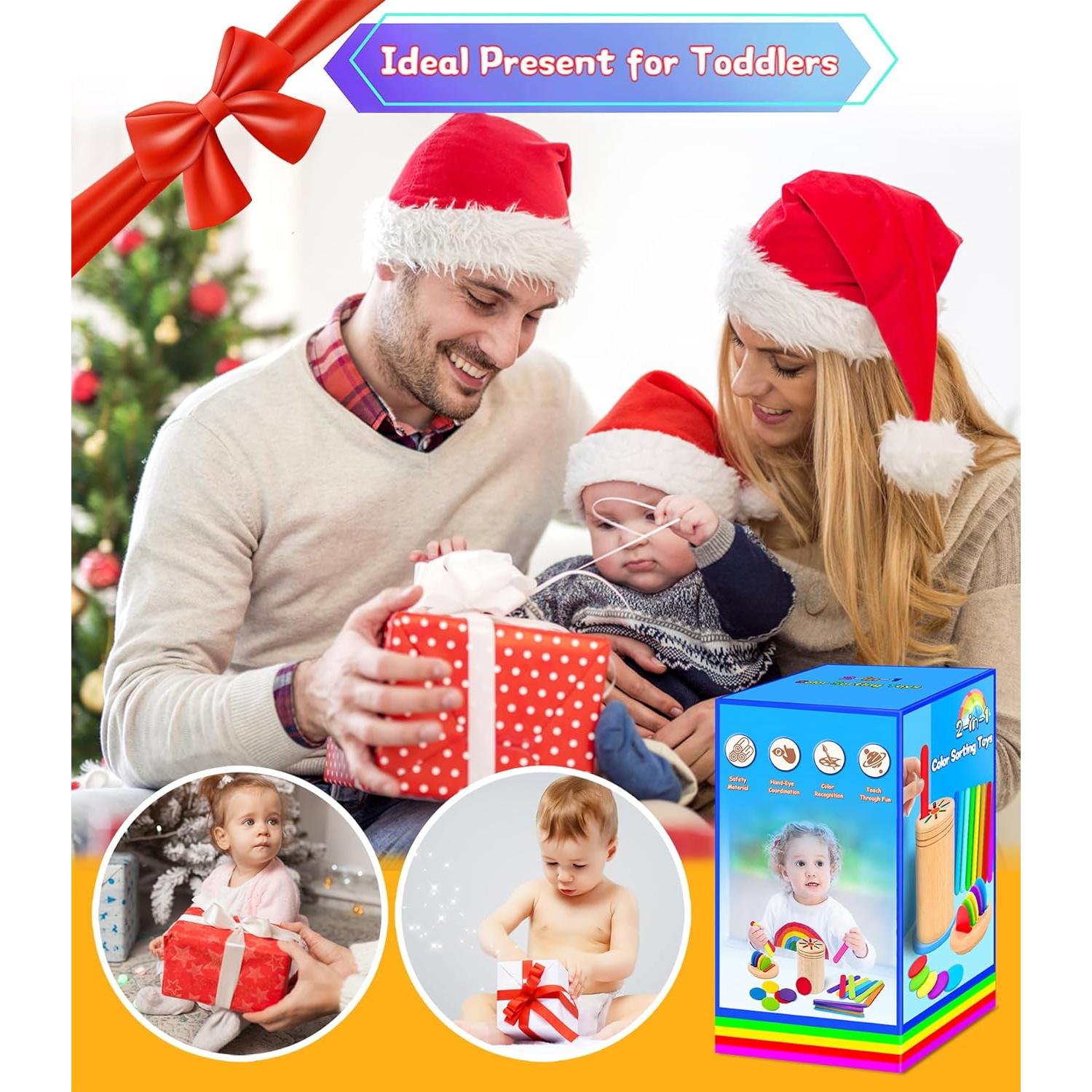 Juguete Montessori de Clasificación de Colores y Formas de Madera