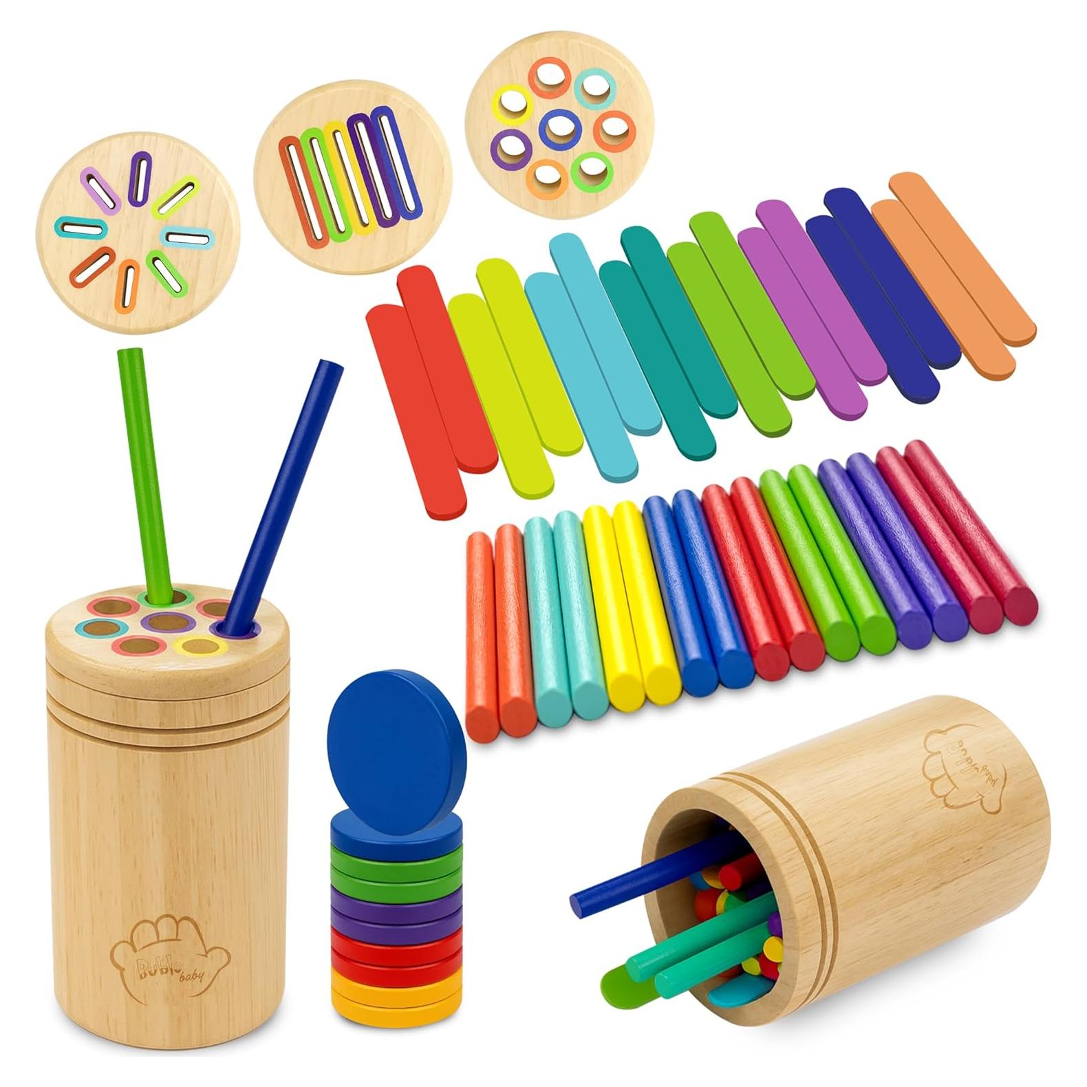 Juguete Montessori Bublo Baby 46 Piezas Madera Educativo 1-3 Años