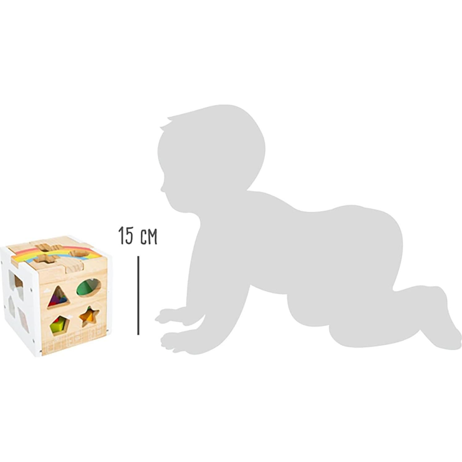Cubo Clasificador de Formas Arcoíris Small Foot - Juguete Educativo 13 Formas