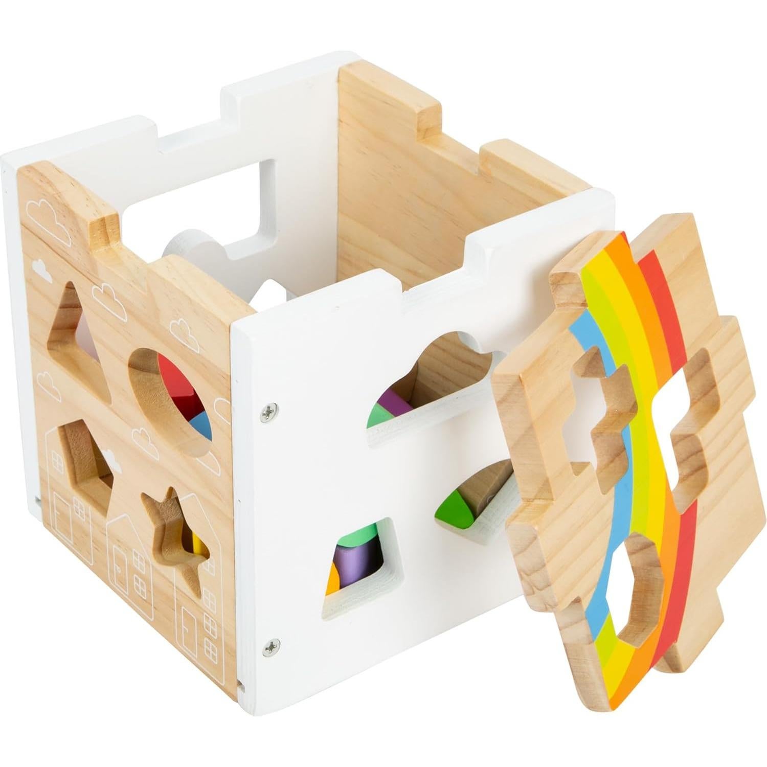 Cubo Clasificador de Formas Arcoíris Small Foot - Juguete Educativo 13 Formas