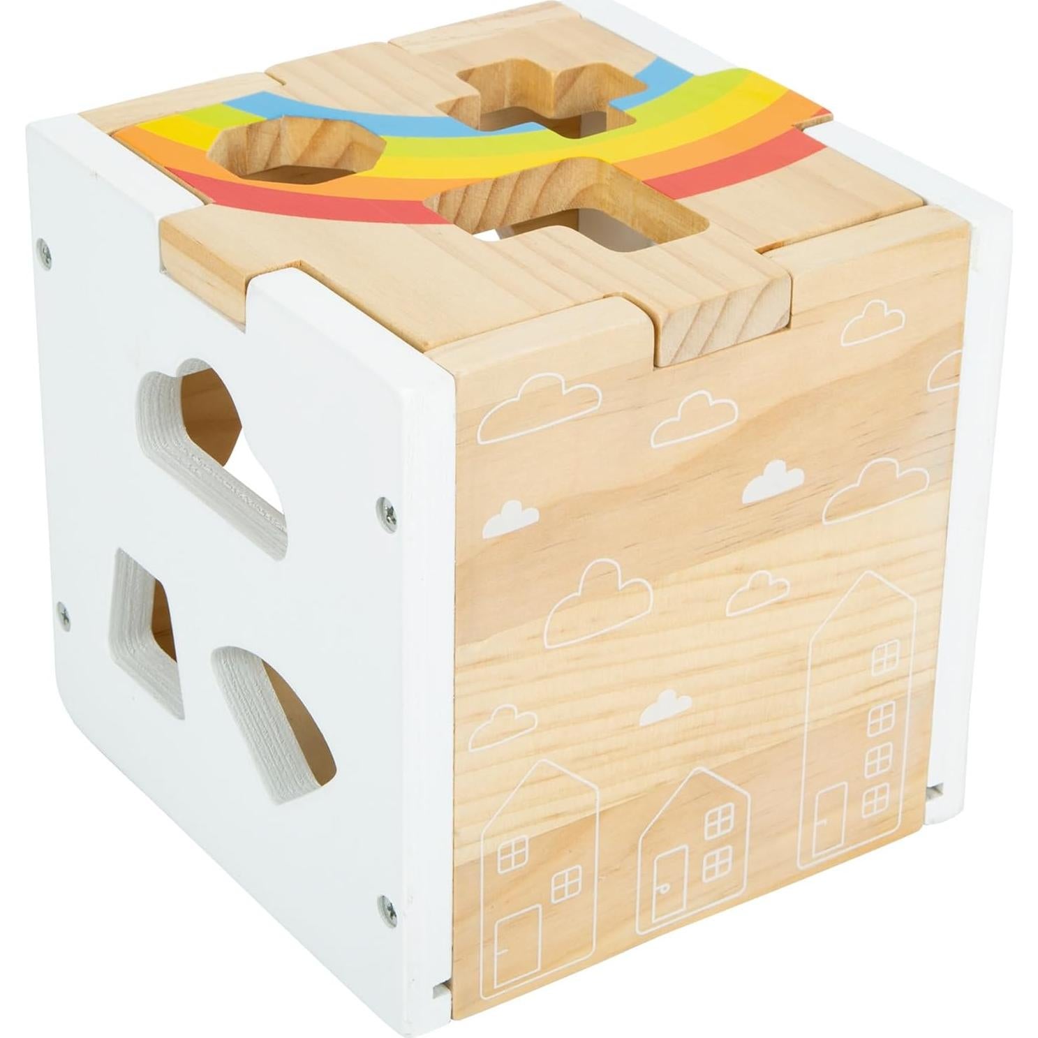 Cubo Clasificador de Formas Arcoíris Small Foot - Juguete Educativo 13 Formas