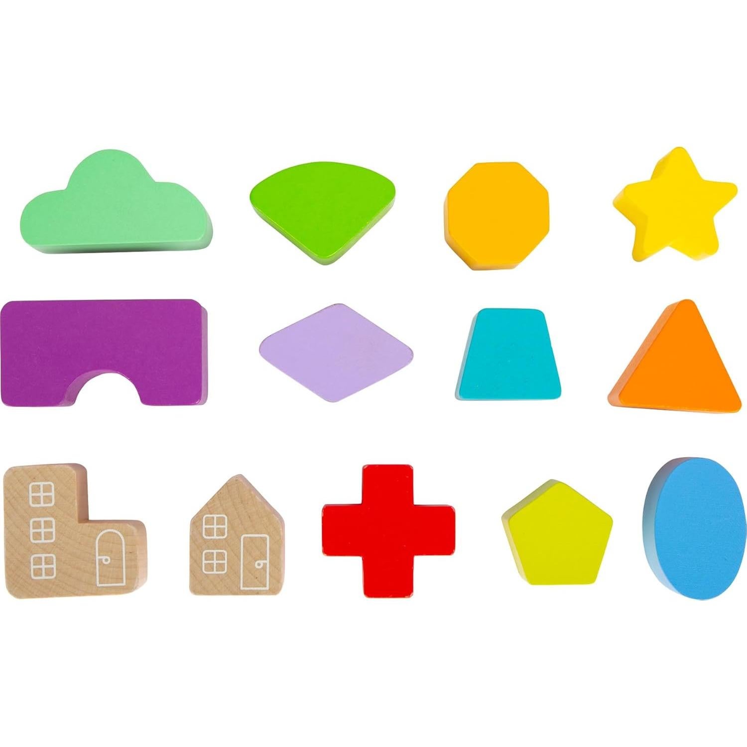 Cubo Clasificador de Formas Arcoíris Small Foot - Juguete Educativo 13 Formas