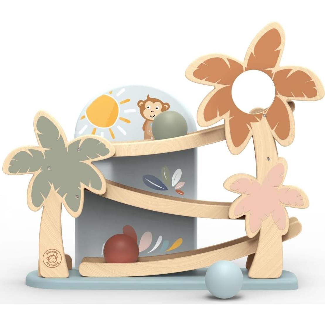 Ramp Racer de Madera SPEEDY MONKEY con 3 Bolas para Niños