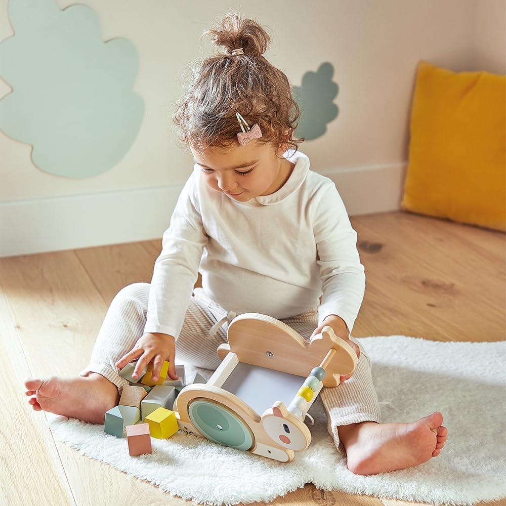 Carrito de Arrastre Janod Sweet Cocoon con 17 Cubos de Madera