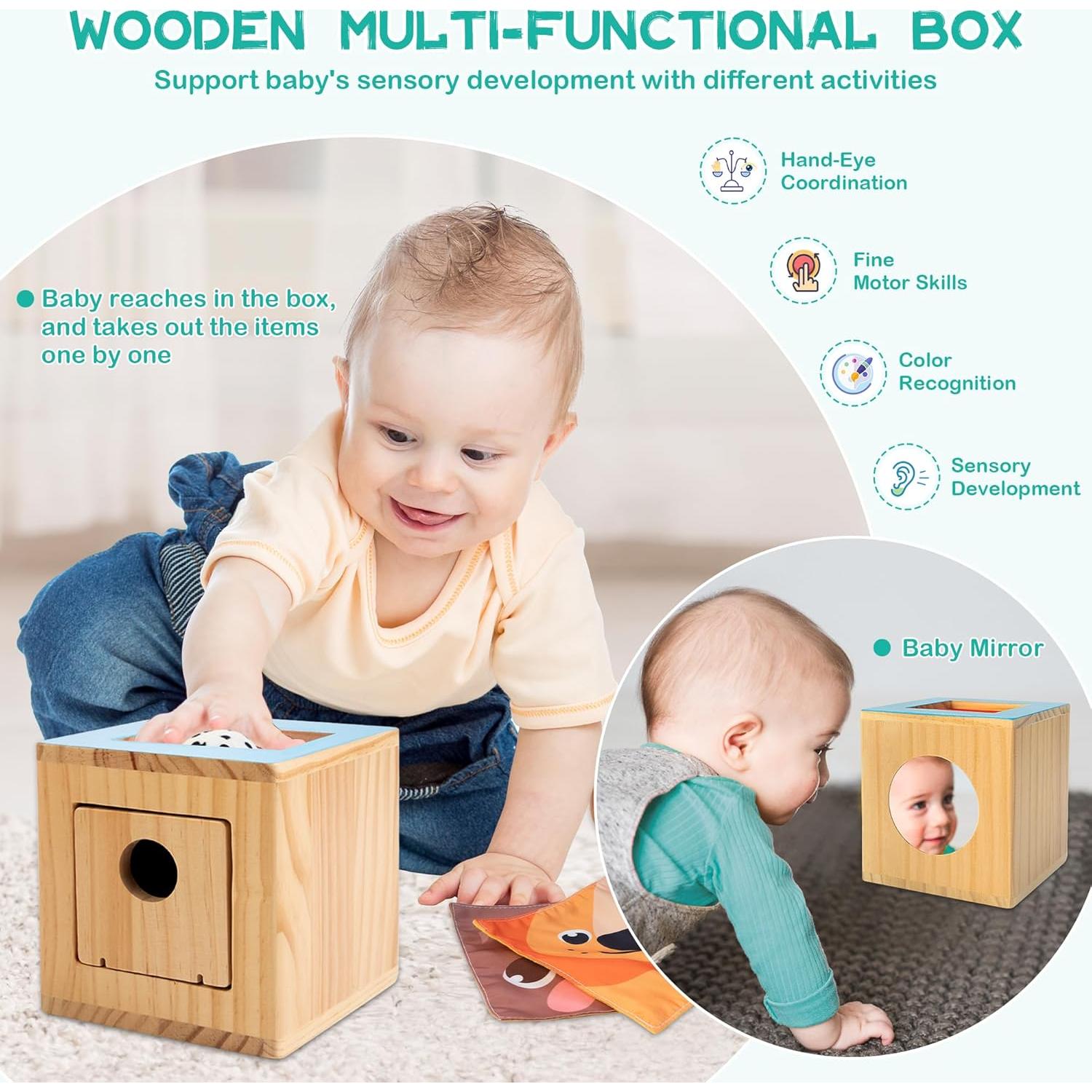 Caja Educativa Montessori 9 en 1 para Bebés 0-18 Meses WOODMAM
