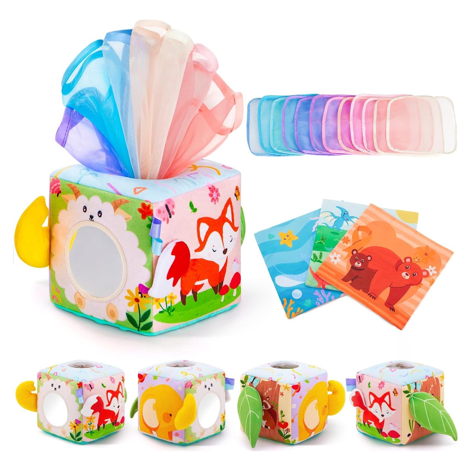 Juguete Sensorial de Caja de Pañuelos Yeeeasy para Bebés
