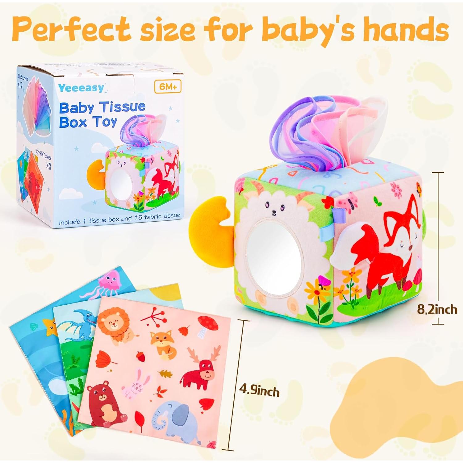 Juguete Sensorial de Caja de Pañuelos Yeeeasy para Bebés