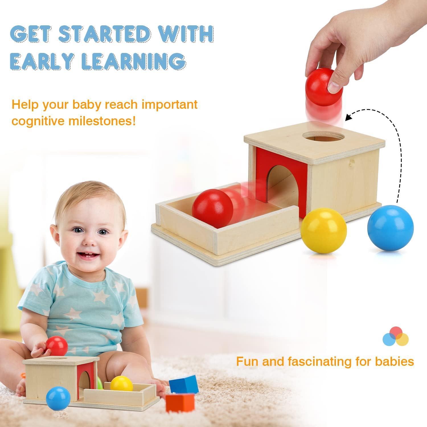 Caja de Permanencia de Objetos TOY Life con 3 Pelotas de Madera