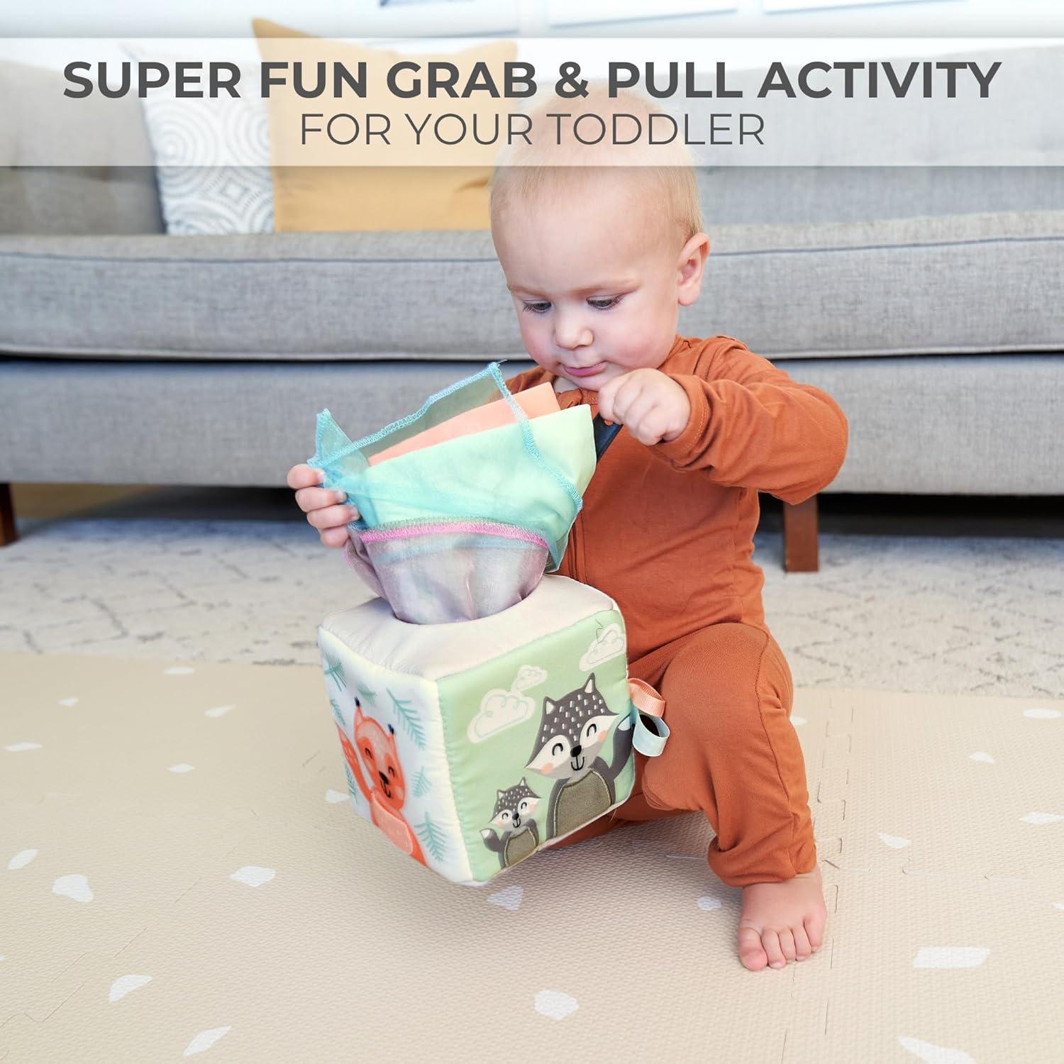 Caja de Pañuelos Montessori ZICOTO para Bebés 6-12 Meses