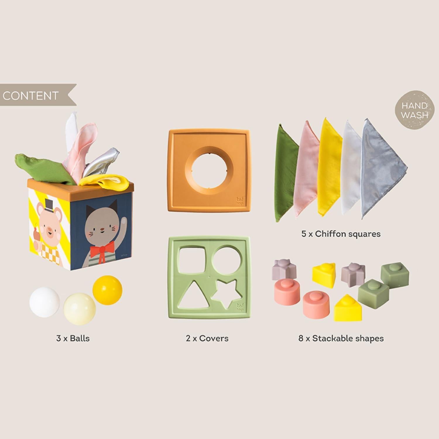 Cubo de Actividades Montessori Taf Toys 16 Piezas para Bebés