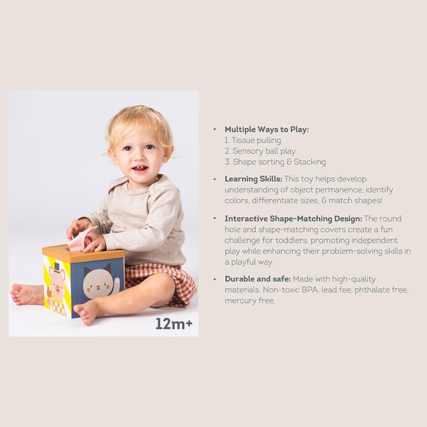 Cubo de Actividades Montessori Taf Toys 16 Piezas para Bebés