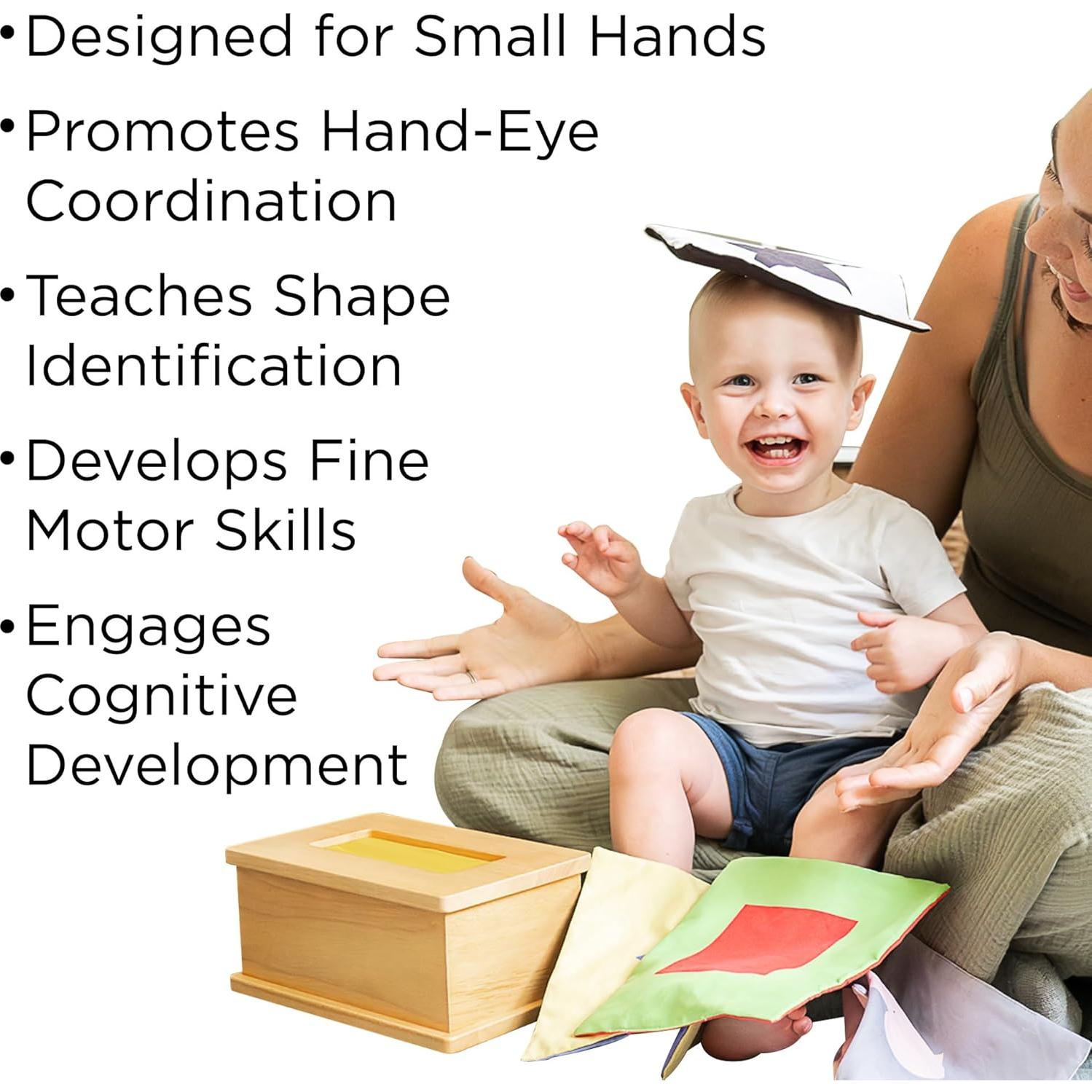 Caja de Tejido Sensorial Montessori para Bebés 6-12 Meses