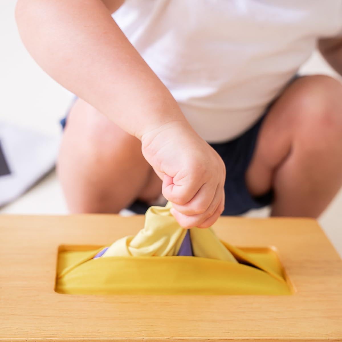 Caja de Tejido Sensorial Montessori para Bebés 6-12 Meses