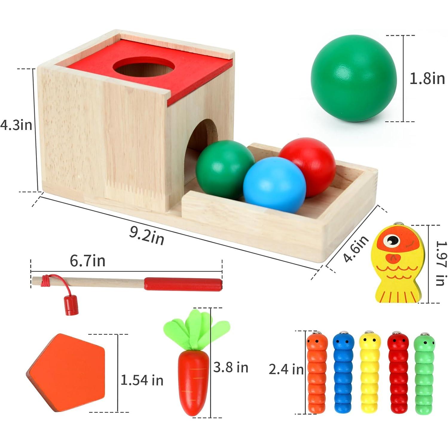 Juguete Educativo de Madera GEMEM 5 en 1 para Bebés 6-12 Meses