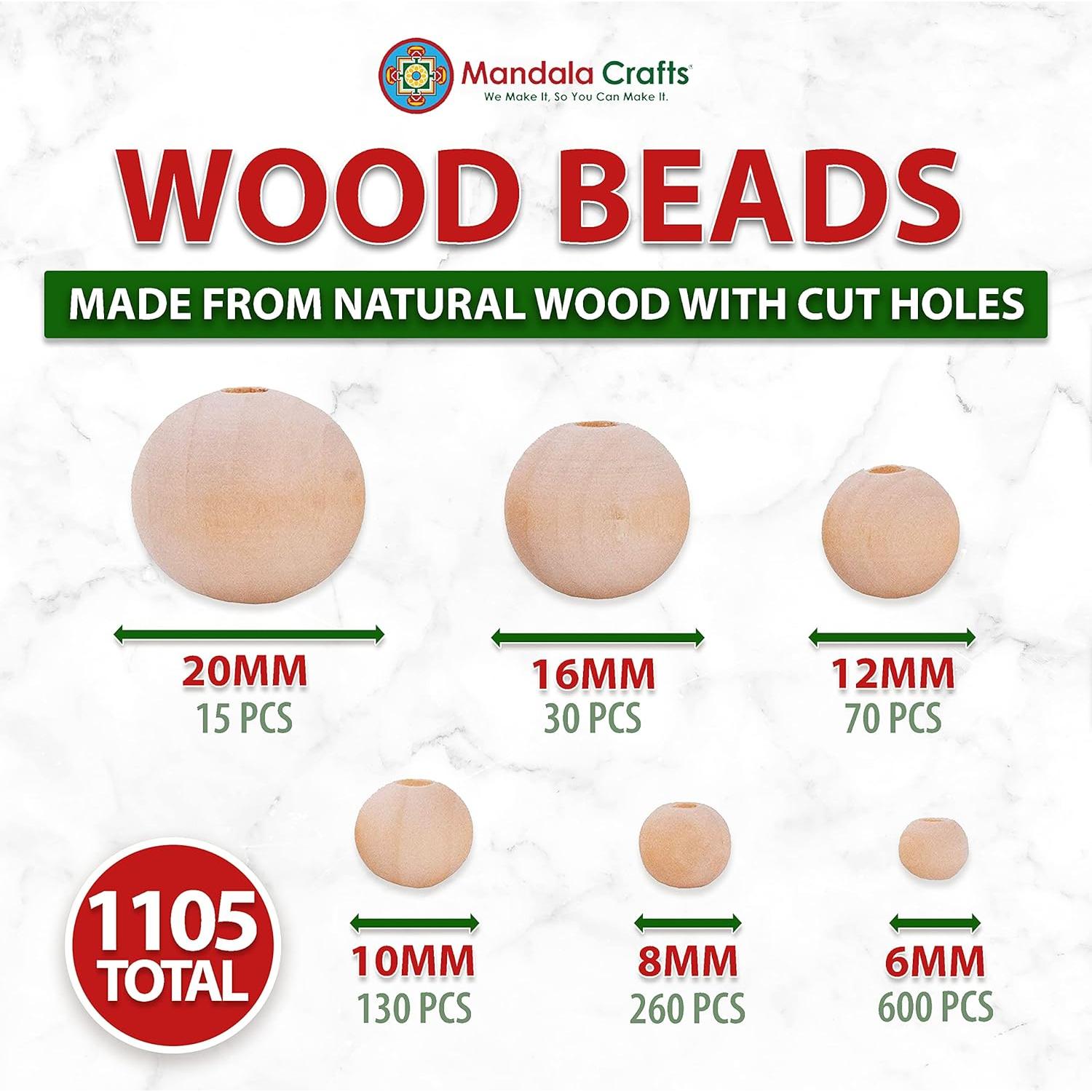 Bolas de Madera Redondas Mandala Crafts 1105 para Manualidades