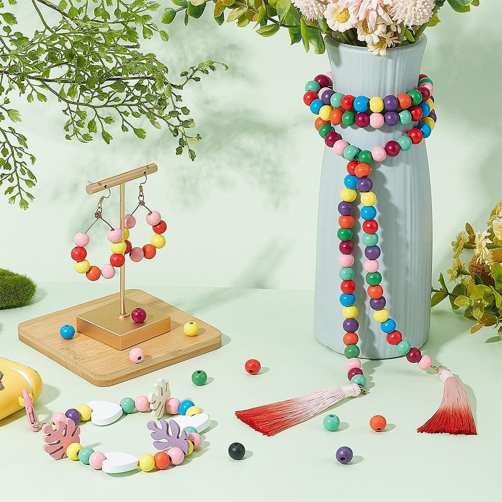 Perlas de Madera de Colores PH PandaHall 250pcs 10mm