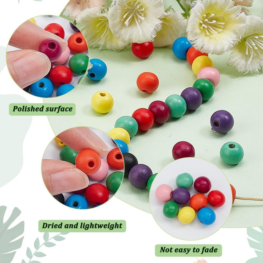 Perlas de Madera de Colores PH PandaHall 250pcs 10mm