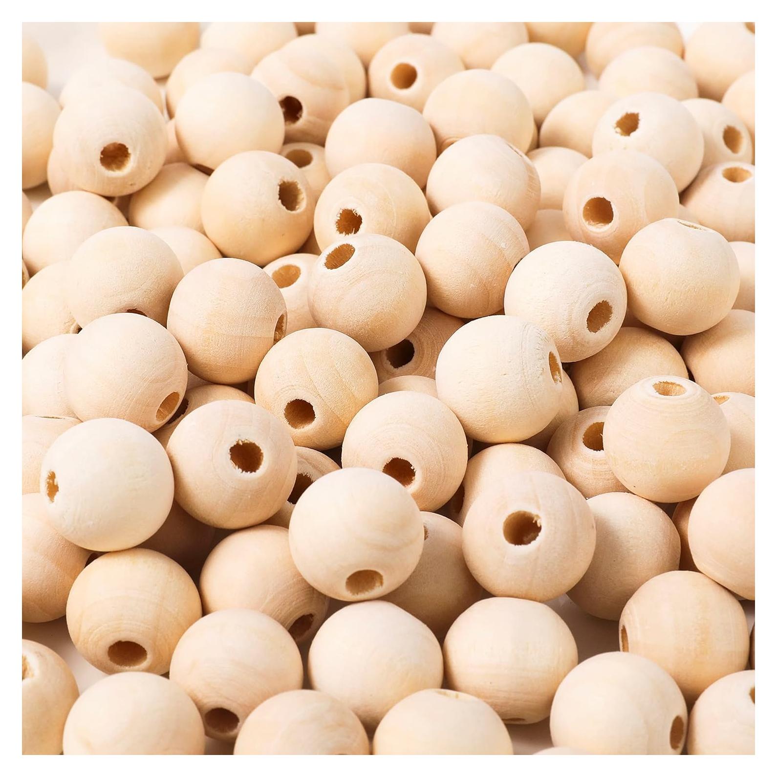 300 Perlas de Madera Naturales 20mm Pojah para Manualidades DIY