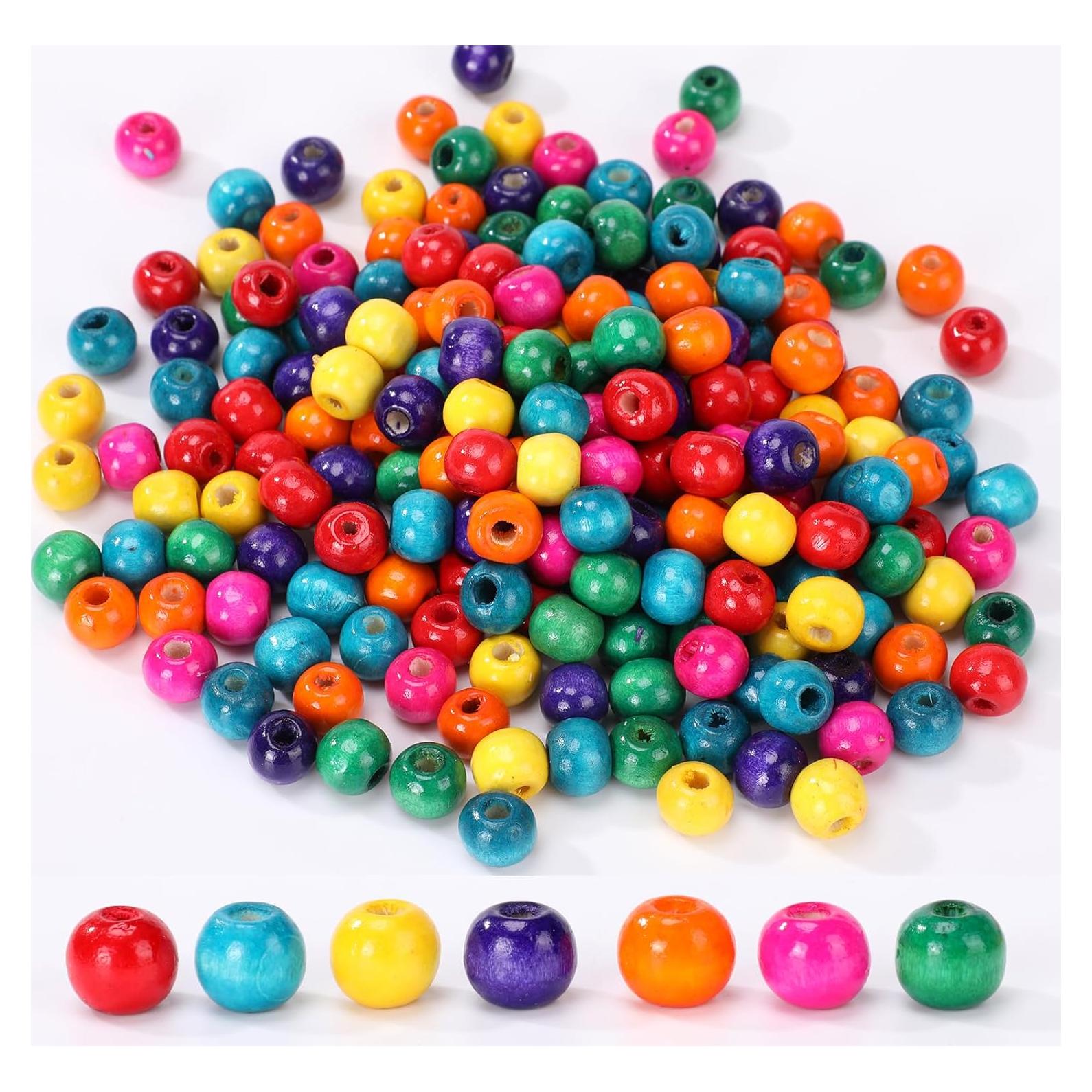 400 Cuentas de Madera de Colores 12mm MAZVYLF para Manualidades