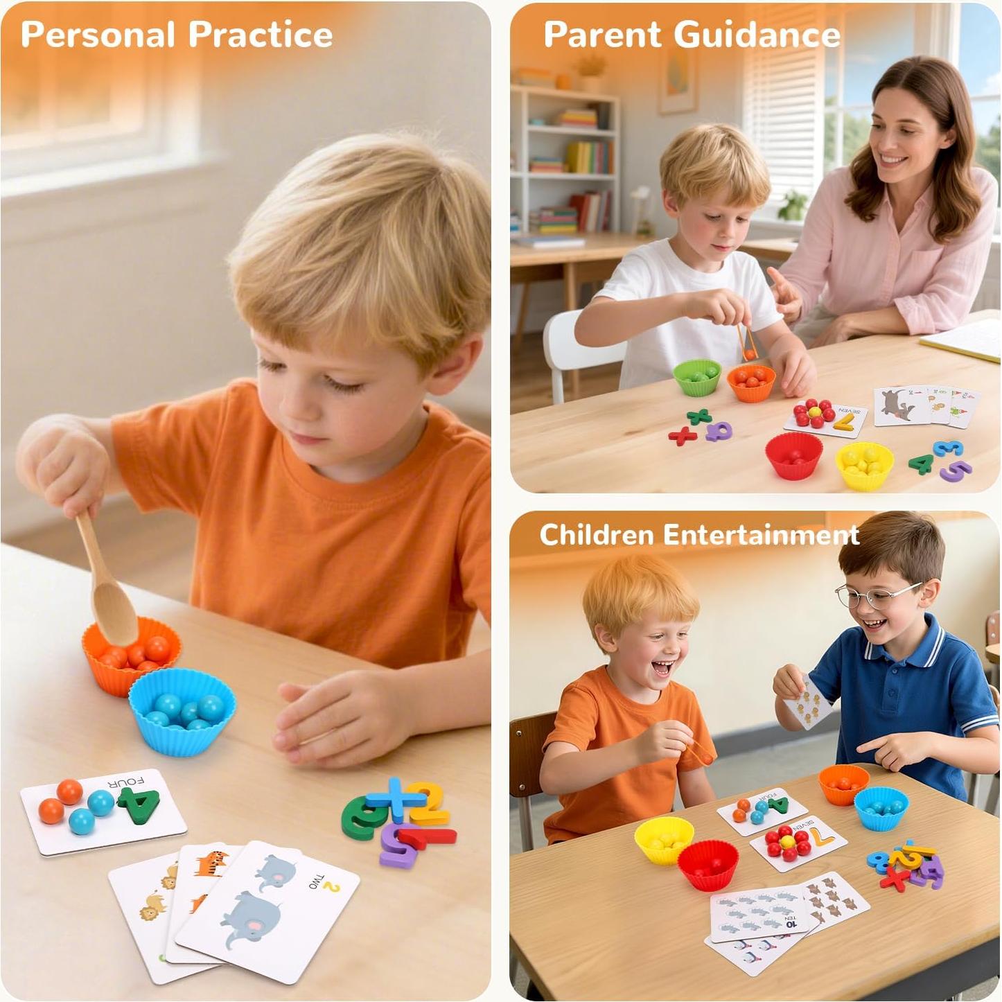 Juego de Matemáticas Montessori WRYBV con Cuentas y Palillos