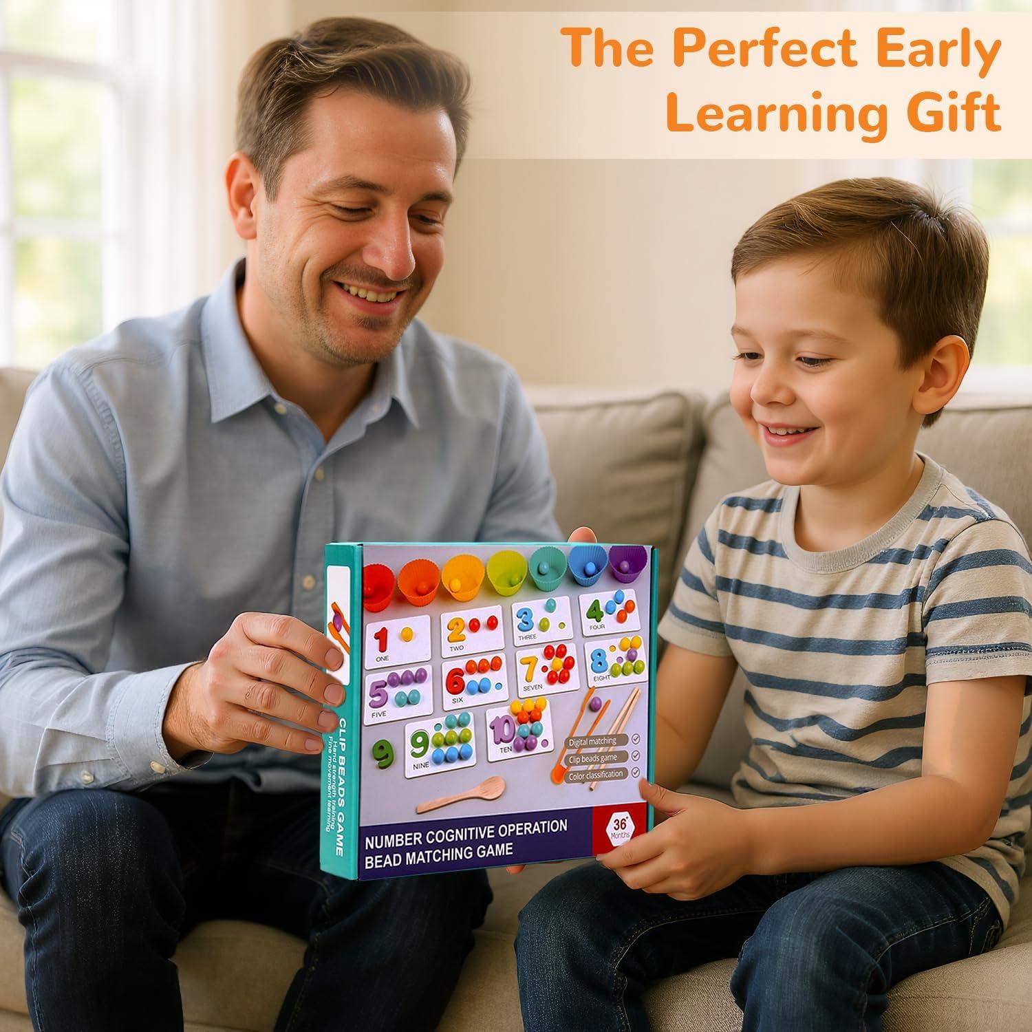 Juego de Matemáticas Montessori WRYBV con Cuentas y Palillos