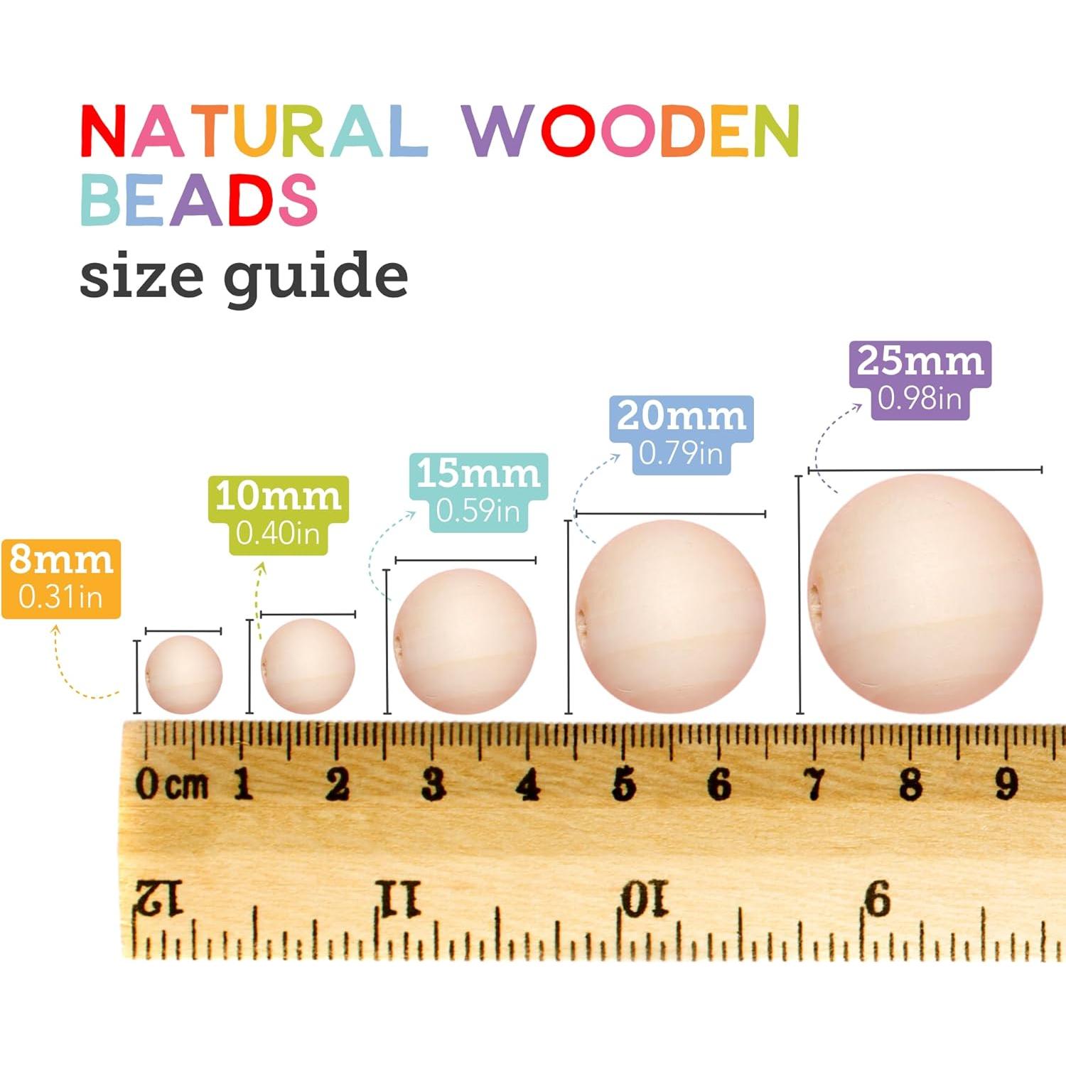 Perlas de Madera Incraftables 530 Piezas para Manualidades DIY