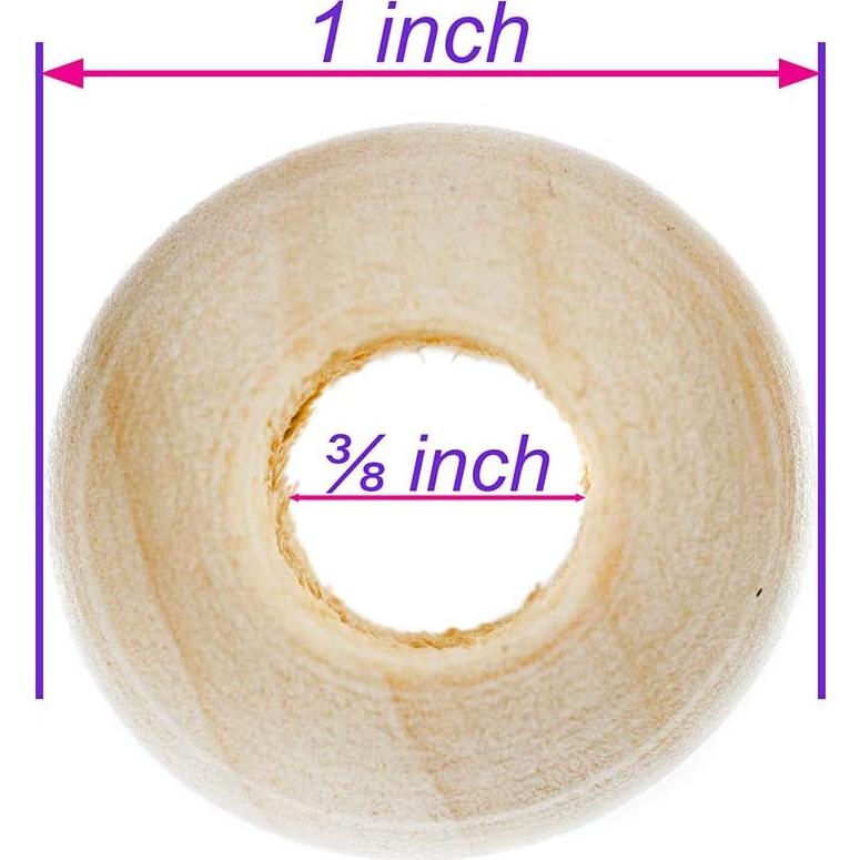 Paquete de 20 cuentas redondas de madera Craft County 25 mm