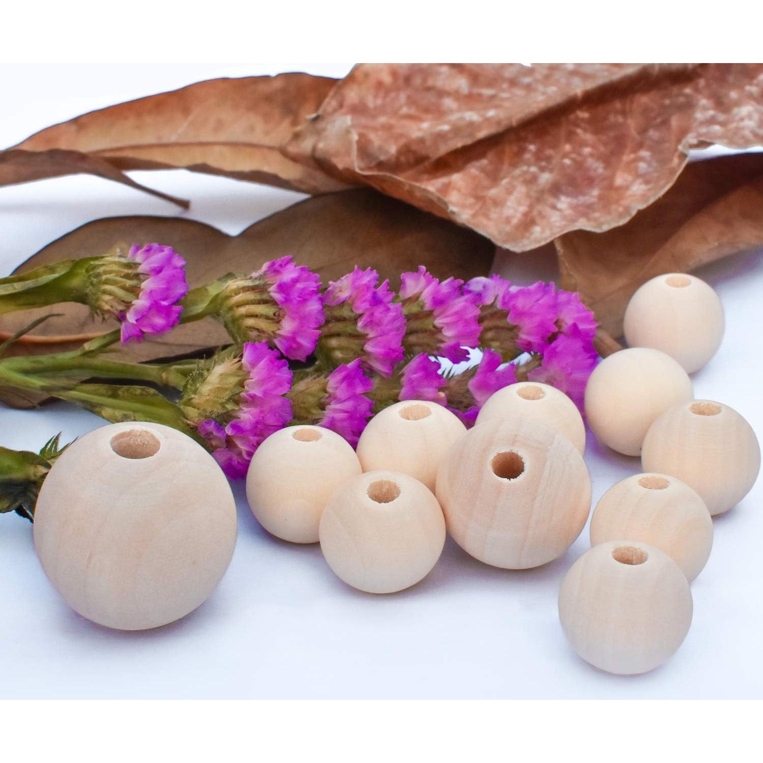 560 Perlas Redondas de Madera Natural FXSALE 12 mm para Manualidades