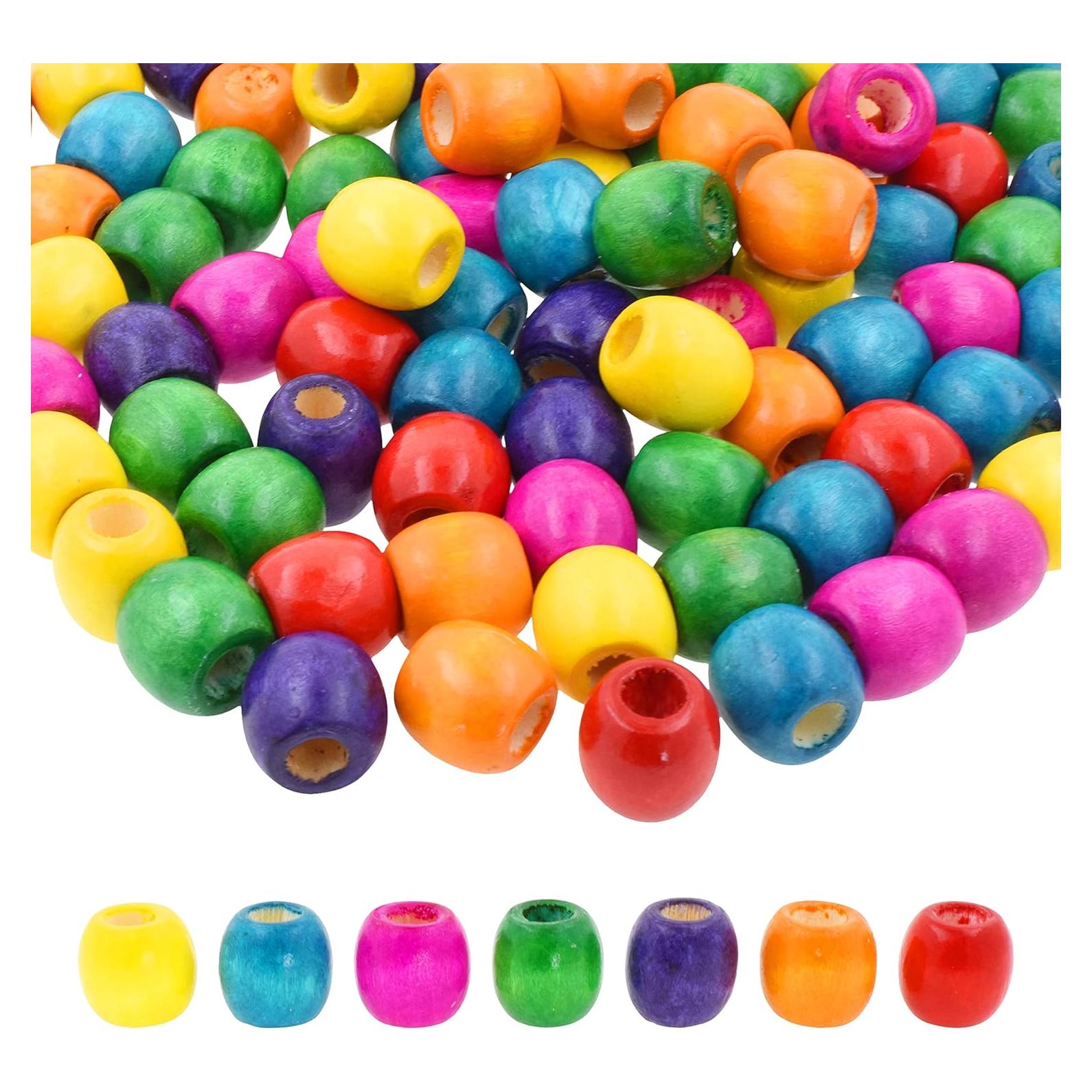 Perlas de Madera Arcoíris Mandala Crafts 200 Piezas 17mm