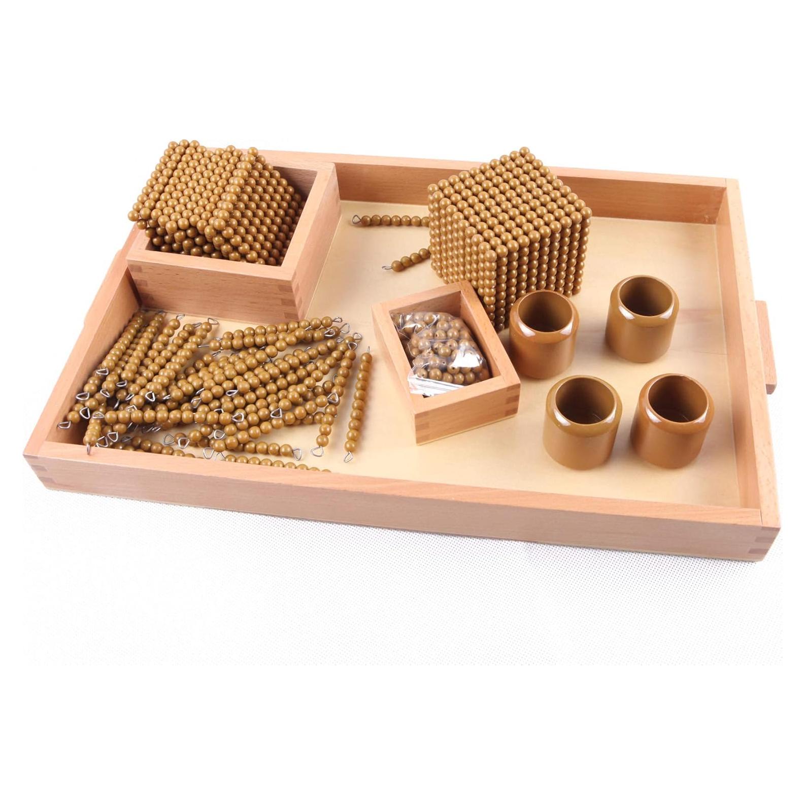Material de Cuentas Matemáticas Doradas Montessori 1000 Unidades