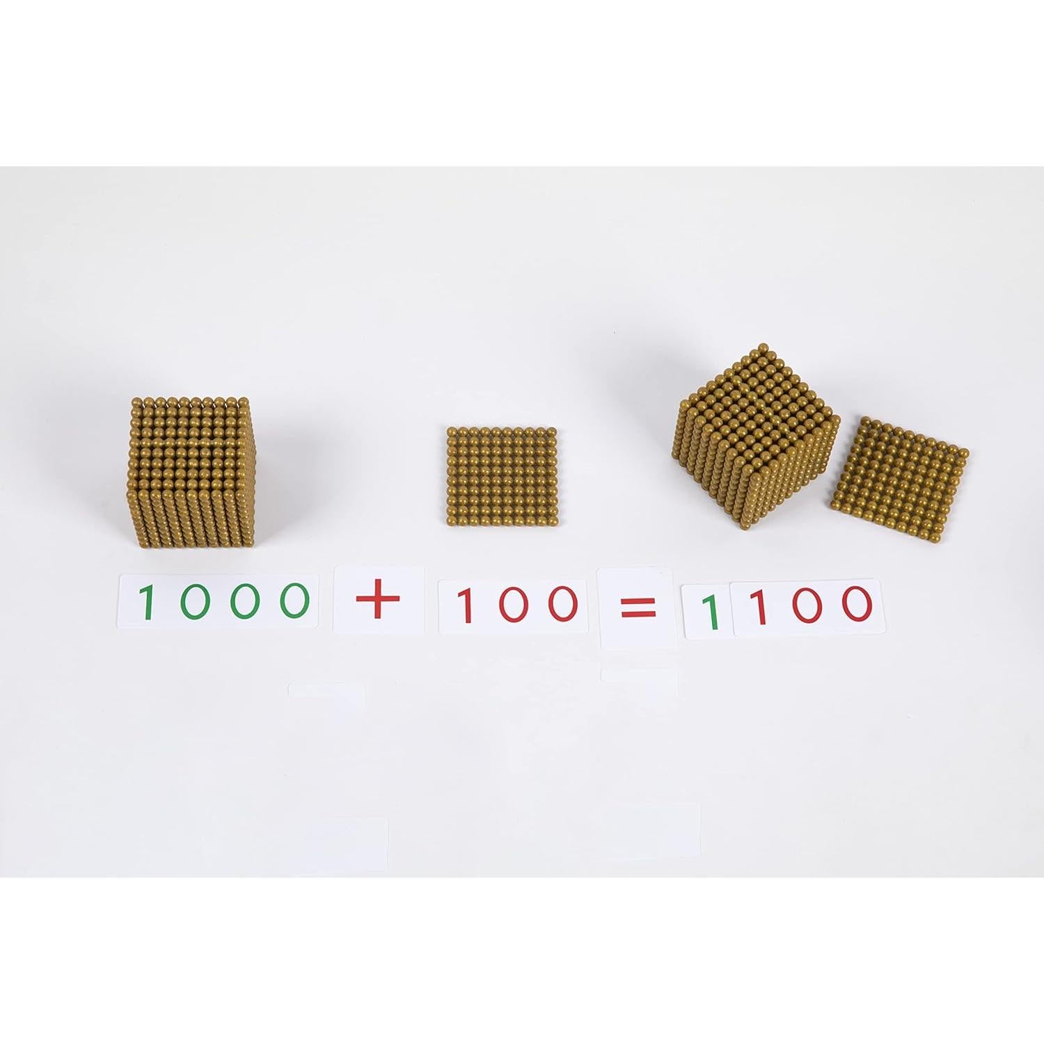 Juego de Matemáticas Montessori Adena - Cuentas Doradas 100 Unidades