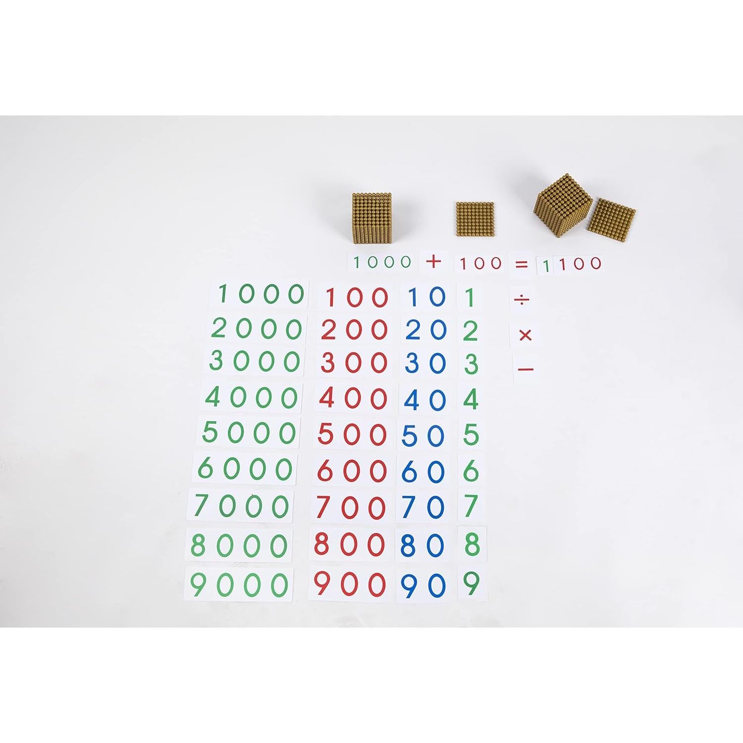 Juego de Matemáticas Montessori Adena - Cuentas Doradas 100 Unidades