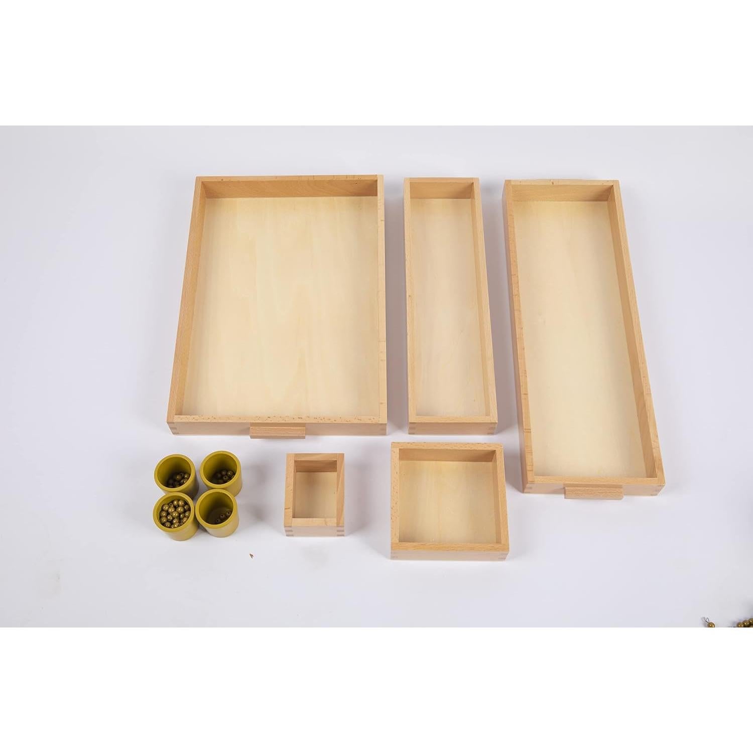 Juego de Matemáticas Montessori Adena - Cuentas Doradas 100 Unidades