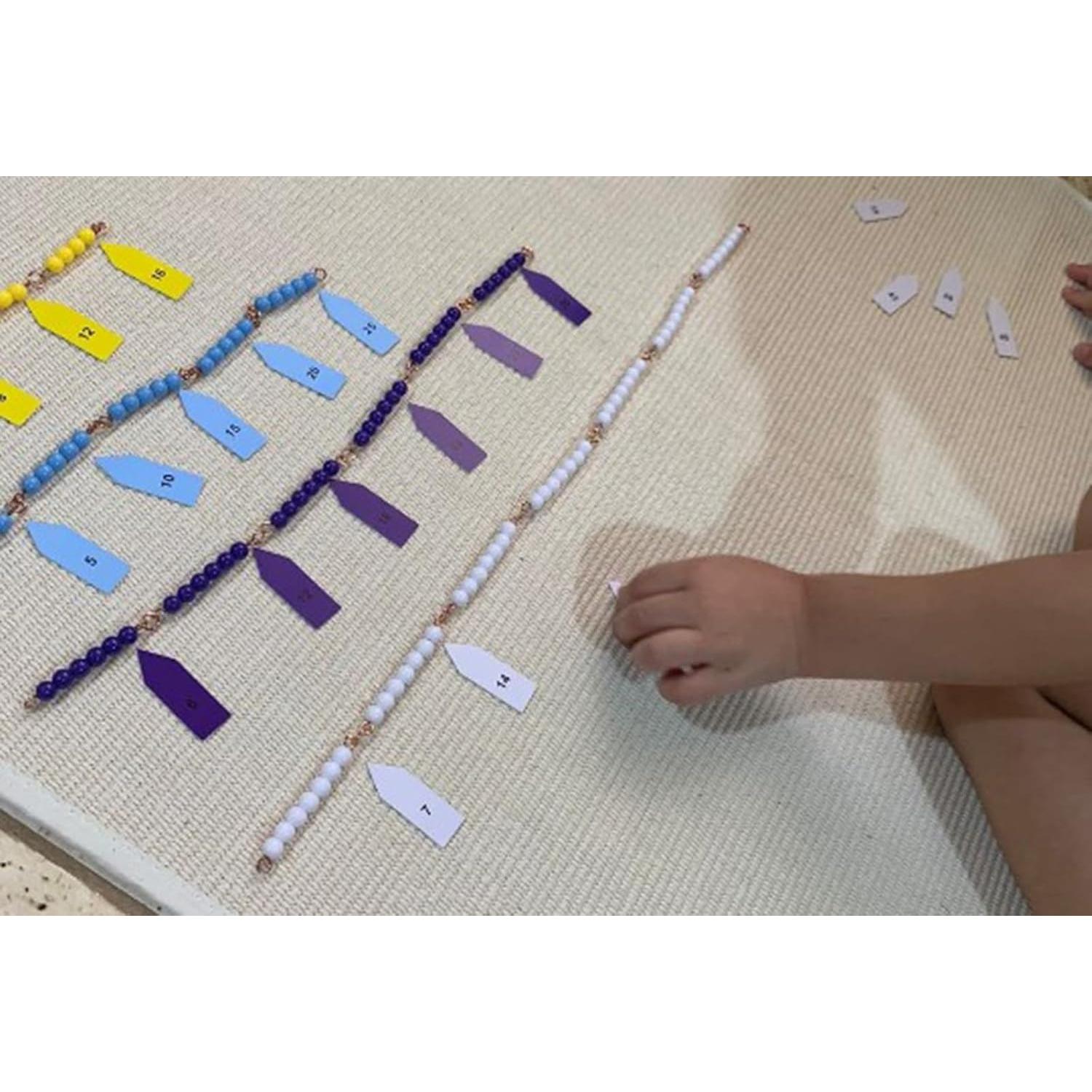 Cadenas y Cuadrados de Perlas Montessori BOHS - Juguete Educativo 3+