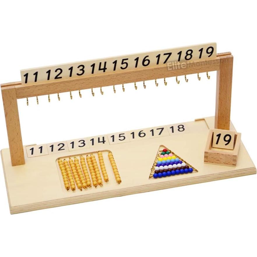 Colgador de Cuentas Montessori Elite 11-19 con Fichas
