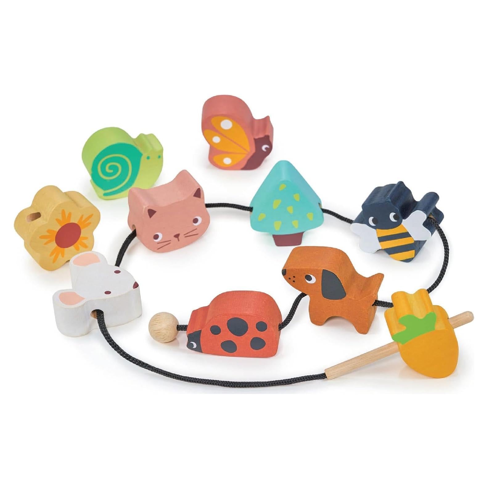 Cuentas de Enhebrado de Jardín Mentari - 11 Piezas de Madera