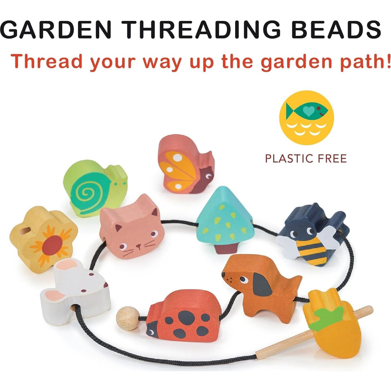 Cuentas de Enhebrado de Jardín Mentari - 11 Piezas de Madera